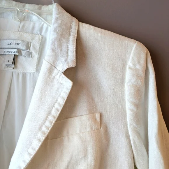J. Crew White Linen School Boy Blazer 6 - Picture 4 of 13
